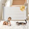 imageGROWNSY Retractable Baby Gate Mesh BabyPetDogCat Gate 33quot Tall Extends to 55quot Wide Extra Wide Child Safety Gate for Doorway Stairs Hallways Kitchen IndoorOutdoorBlackWhite