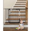 imageMoms ChoiceGROWNSY Baby Gate for Stairs 295quot484quot Pressure Mounted Baby Gate for Top of StairampampDoorway with VShaped Rods AntiTrip Pedal Extra Wide Stairs Dog Gate Easy Install wRed ReminderBlack