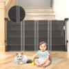 imageRetractable Baby Gates Pet Gate with Cat Door  41quot Tall Extends to 55quot Wide Dog Gate for Stairs Mesh Baby Gate with Door for CatsSmall Dogs Easy Install for Doorways Indoor ampampOutdoorBlack