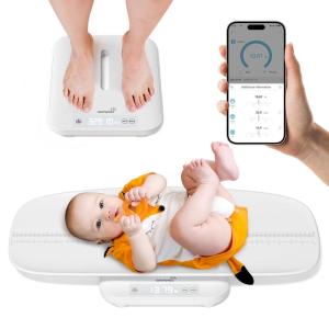 imageBaby Scale Multifunctional Baby Weight Scale Pet Scale for Puppy Cat Adult Scale Up to 330lbs Accurate Digital Scale with Hold Function 27inch Height Measurement 5 Units LED Screenscale with bluetooth
