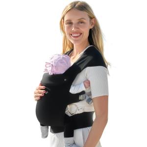 imageGROWNSY Baby Carrier Cozy Baby Wraps Carrier Ergonomic Baby Carrier Newborn to Toddler with Head Support Deep GreyBlack