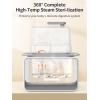 imageBaby Bottle Warmer Gronwsy 8in1 Fast Milk Warmer with Timer Breastmilk or Formula Fits 2 Bottles Accurate Temperature Control with Defrost Sterilizing Keep Heat Baby Food Jars FunctionGray With Night Light