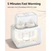imageBaby Bottle Warmer Gronwsy 8in1 Fast Milk Warmer with Timer Breastmilk or Formula Fits 2 Bottles Accurate Temperature Control with Defrost Sterilizing Keep Heat Baby Food Jars FunctionWhite