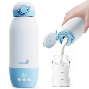 imagePortable Bottle Warmer GROWNSY Fast Baby Bottle Warmer On The Go Cordless Travel Milk Warmer for BreastmilkFormula with Precise Temperature Control Memory Functionblue