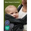imageGROWNSY Baby Carrier All Season Design with Adjustable Mesh Panel Ergonomic Infant Carrier Wraps with Lower ampamp Upper Buckle Newborn to Toddler 744lbs Baby Carriers HandsFree Parenting BlackBlack