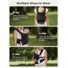 imageGROWNSY Baby Carrier All Season Design with Adjustable Mesh Panel Ergonomic Infant Carrier Wraps with Lower ampamp Upper Buckle Newborn to Toddler 744lbs Baby Carriers HandsFree Parenting BlackBlack