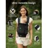 imageGROWNSY Baby Carrier All Season Design with Adjustable Mesh Panel Ergonomic Infant Carrier Wraps with Lower ampamp Upper Buckle Newborn to Toddler 744lbs Baby Carriers HandsFree Parenting BlackBlack