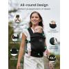 imageGROWNSY Baby Carrier Newborn to Toddler Ergonomic Baby Toddler Carrier Slings Wraps with Head Support Easy to Wear Infant Carrier Baby Gift Travel and Hiking Friendlyfor 7 to 44 lbHoundstoothBlack