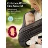 imageGROWNSY ComfyAir Breathable Baby Carrier Newborn 2in1 Mesh Baby Wraps Carrier for 735lbs TWebbing Zone Support Ergonomic and Lightweight Dark GreyDark Grey