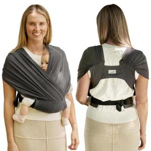 imageGROWNSY ComfyAir Breathable Baby Carrier Newborn 2in1 Mesh Baby Wraps Carrier for 735lbs TWebbing Zone Support Ergonomic and Lightweight Dark GreyDark Grey