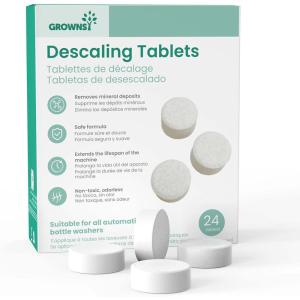 imageGROWNSY Descaler Tablets 24 Descaling Tablets Compatible with Momcozy Baby Brezza Papablic Bottle Washer Effective for Bottle Washer Warmer Sterilizer Formula Maker ampamp Baby Feeding Essentials