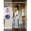imageGrownsy Baby Gate for Stairs No Bottom Bar Adjustable Width 298 to 435 for Child and Pet Dog Gate with AutoClose ampamp OneHand Operation Screwin Installation for Doorways and Indoor UseWhite