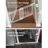 imageGrownsy Baby Gate for Stairs No Bottom Bar Adjustable Width 298 to 435 for Child and Pet Dog Gate with AutoClose ampamp OneHand Operation Screwin Installation for Doorways and Indoor UseWhite