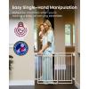 imageGrownsy Baby Gate for Stairs No Bottom Bar Adjustable Width 298 to 435 for Child and Pet Dog Gate with AutoClose ampamp OneHand Operation Screwin Installation for Doorways and Indoor UseWhite