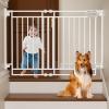 imageGrownsy Baby Gate for Stairs No Bottom Bar Adjustable Width 298 to 435 for Child and Pet Dog Gate with AutoClose ampamp OneHand Operation Screwin Installation for Doorways and Indoor UseWhite