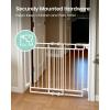 imageGrownsy Baby Gate for Stairs No Bottom Bar Adjustable Width 298 to 435 for Child and Pet Dog Gate with AutoClose ampamp OneHand Operation Screwin Installation for Doorways and Indoor UseWhite