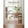 imageGrownsy Baby Gate for Stairs No Bottom Bar Adjustable Width 298 to 435 for Child and Pet Dog Gate with AutoClose ampamp OneHand Operation Screwin Installation for Doorways and Indoor UseWhite