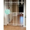 imageGrownsy Baby Gate for Stairs No Bottom Bar Adjustable Width 298 to 435 for Child and Pet Dog Gate with AutoClose ampamp OneHand Operation Screwin Installation for Doorways and Indoor UseWhite