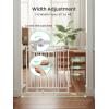 imageGrownsy Baby Gate for Stairs No Bottom Bar Adjustable Width 298 to 435 for Child and Pet Dog Gate with AutoClose ampamp OneHand Operation Screwin Installation for Doorways and Indoor UseWhite