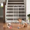imageGrownsy Baby Gate for Stairs No Bottom Bar Adjustable Width 298 to 435 for Child and Pet Dog Gate with AutoClose ampamp OneHand Operation Screwin Installation for Doorways and Indoor UseWhite
