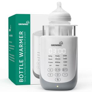 imageGROWNSY Nutri Bottle Warmer with Innovative AutoLift Feature 10in1 Fast Baby Bottle Warmer with Night Light Retain Nutrients Milk Warmer for BreastmilkampampFormulaGrey