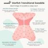 imageGROWNSY Transitional Swaddle Sleep Sack 36 Months Starfish Design Baby Swaddle Sack DualZipper for Easy Diaper Changes Proper Hip Development ampamp Openable Foot Button 1220lbs Space TourismPink