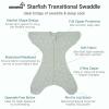 imageGROWNSY Transitional Swaddle Sleep Sack 36 Months Starfish Design Baby Swaddle Sack DualZipper for Easy Diaper Changes Proper Hip Development ampamp Openable Foot Button 1220lbs Space TourismGreen