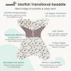 imageGROWNSY Transitional Swaddle Sleep Sack 36 Months Starfish Design Baby Swaddle Sack DualZipper for Easy Diaper Changes Proper Hip Development ampamp Openable Foot Button 1220lbs Space TourismSpace Tourism