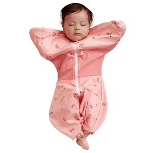imageGROWNSY Transitional Swaddle Sleep Sack 36 Months Starfish Design Baby Swaddle Sack DualZipper for Easy Diaper Changes Proper Hip Development ampamp Openable Foot Button 1220lbs Space TourismPink