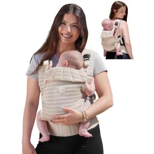 imageGrownsy Baby Carrier Newborn to Toddler 744lbs Ergonomic ampamp Cozy Wraps with OneClick Buckle Mesh ampamp Head Support for HandsFree Comfort Almond BeigeAlmond Beige