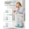 imageGROWNSY Adjustable 3 in 1 Large Bottle Sterilizer and Dryer Electric Steam Baby Bottle Sterilizer Bottle Sanitizer for Baby Bottles ampamp Pacifiers Breast Pump Parts GreenBlue