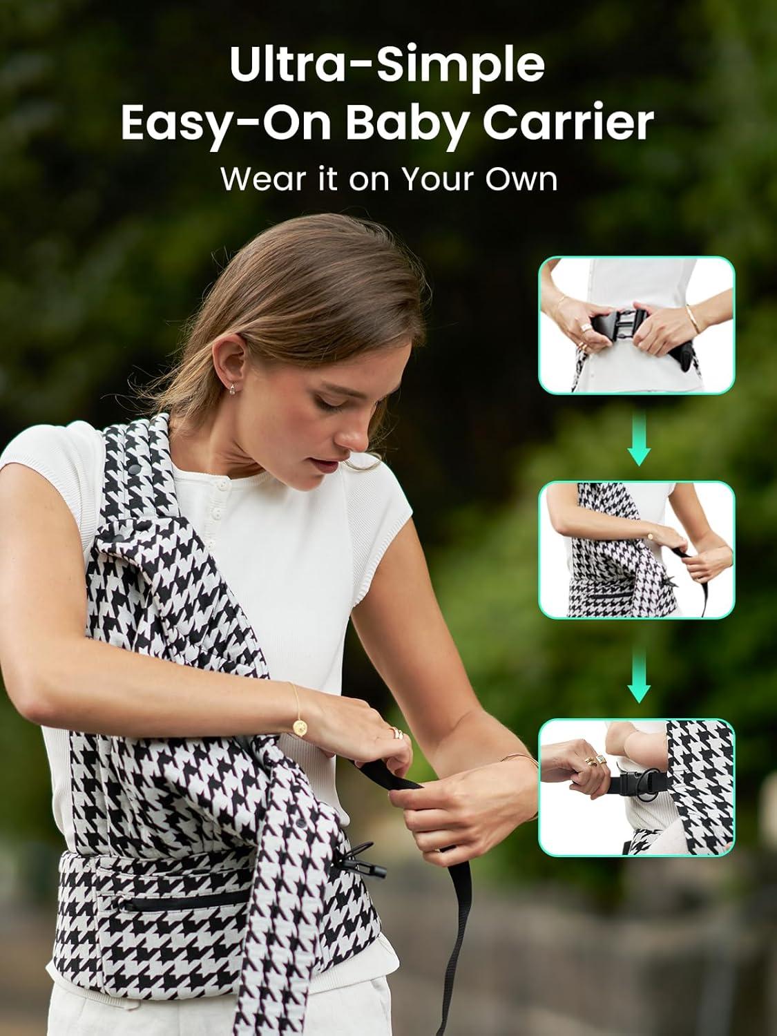 imageGROWNSY Baby Carrier Newborns to Toddlers Ergonomic Baby Toddler Carrier Wraps with Head Support Easy to Wear Infant Carrier Baby Gift Travel and Hiking Friendly 7 to 44 lb AnimalGrayLeopard