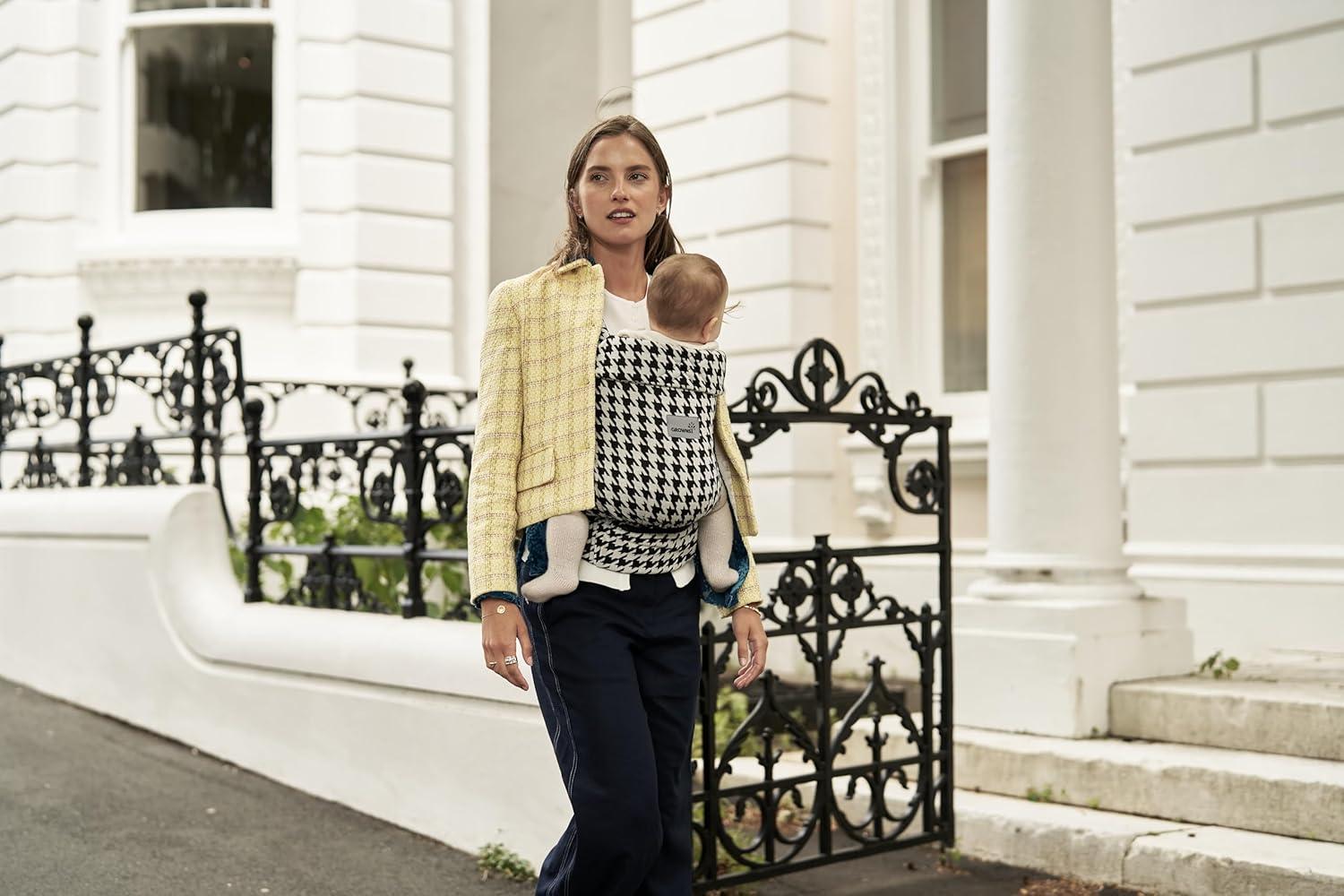 imageGROWNSY Baby Carrier Newborns to Toddlers Ergonomic Baby Toddler Carrier Wraps with Head Support Easy to Wear Infant Carrier Baby Gift Travel and Hiking Friendly 7 to 44 lb AnimalHoundstooth