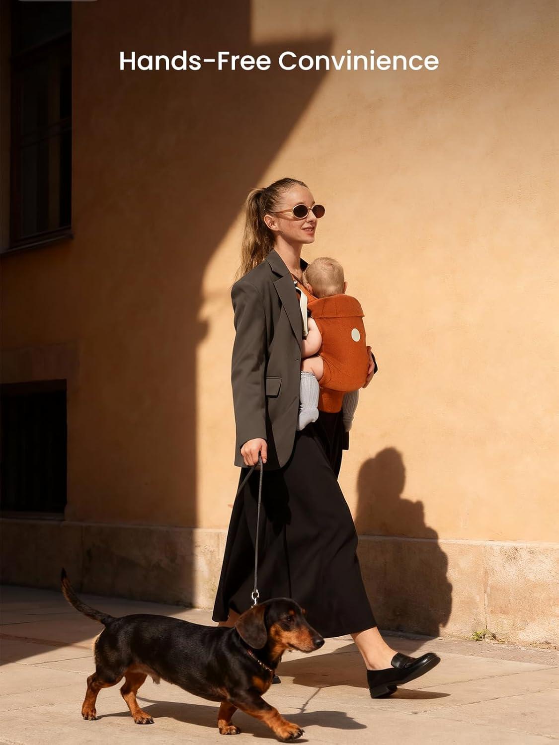 imageGrownsy Baby Carrier Newborn to Toddler 744lbs Ergonomic ampamp Cozy Wraps with OneClick Buckle Head Support for HandsFree Comfort Sepia