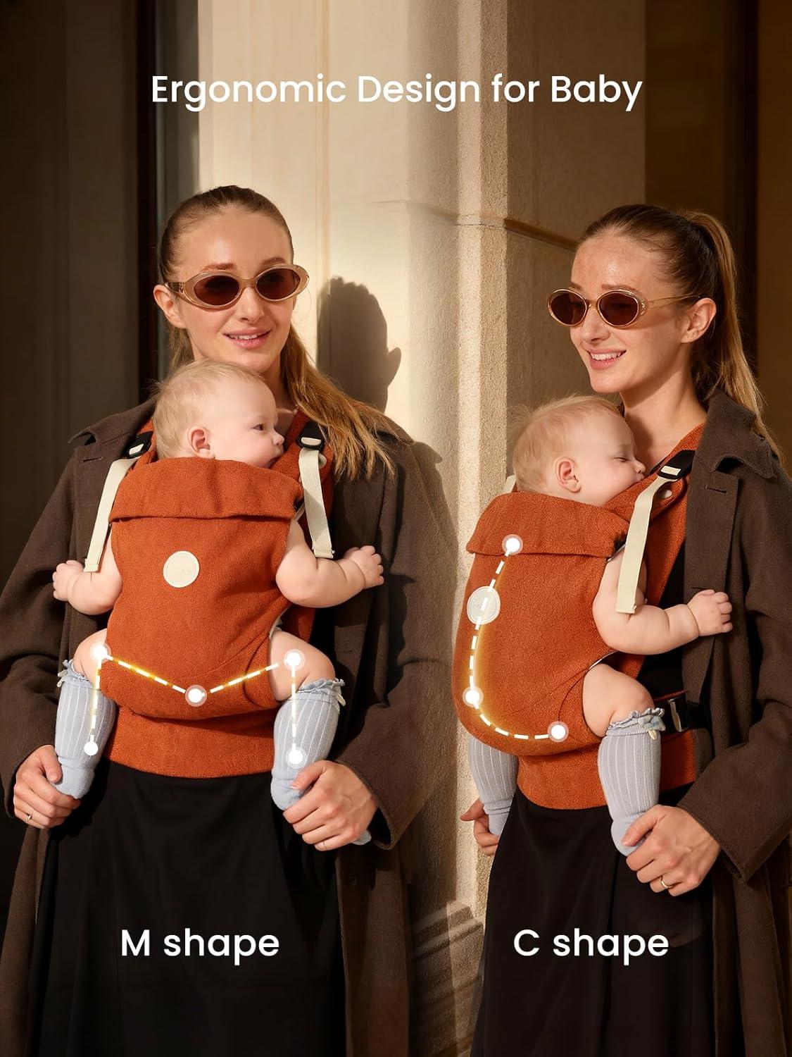 imageGrownsy Baby Carrier Newborn to Toddler 744lbs Ergonomic ampamp Cozy Wraps with OneClick Buckle Head Support for HandsFree Comfort Sepia