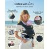 imageGROWNSY Baby Carrier Newborn to Toddler Cozy Baby Wraps Carrier Ergonomic Baby Carrier with Head Support Oxford BlueDeep Grey
