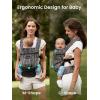 imageGROWNSY Baby Carrier Newborns to Toddlers Ergonomic Baby Toddler Carrier Wraps with Head Support Easy to Wear Infant Carrier Baby Gift Travel and Hiking Friendly 7 to 44 lb AnimalFlowstripe