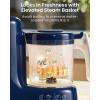 imageGROWNSY Baby Food Maker with Steam Basket One Step Baby Food Processor Steamer Puree Blender Grinder Mills Machine Auto Cooking Grinding and Sterilizing for Healthy Homemade Baby Food Dark GreyDark Blue