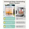 imageGROWNSY Baby Food Maker with Steam Basket One Step Baby Food Processor Steamer Puree Blender Grinder Mills Machine Auto Cooking Grinding and Sterilizing for Healthy Homemade Baby Food Dark GreyBlue