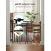 imageGrownsy Gate for Stairs No Bottom Bar Baby Gates Adjustable Width 32 to 48 for Child and Pet Dog Gate with AutoClose ampamp OneHand Operation ScrewIn Installation for Doorways and Indoor UseBlackBlack