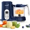 imageGROWNSY Baby Food Maker with Steam Basket One Step Baby Food Processor Steamer Puree Blender Grinder Mills Machine Auto Cooking Grinding and Sterilizing for Healthy Homemade Baby Food Dark GreyDark Blue