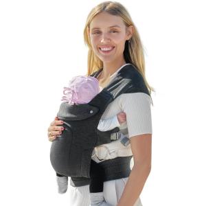 imageGROWNSY Baby Carrier Newborn to Toddler Cozy Baby Wraps Carrier Ergonomic Baby Carrier with Head Support Oxford BlueDeep Grey