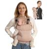 imageGROWNSY Baby Carrier OneClick Release Clasp for Easy to Wear Cozy Wraps Carrier Newborn to Toddler with Head Support744lbs Ergonomic ampamp Lightweight for Infant to Toddler CreamDusty Pink