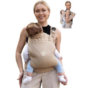 imageGROWNSY Baby Carrier OneClick Release Clasp for Easy to Wear Cozy Wraps Carrier Newborn to Toddler with Head Support744lbs Ergonomic ampamp Lightweight for Infant to Toddler CreamKhaki