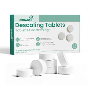 imageGROWNSY Descaling Tablets for Bottle Washers 12 Count Descaler Tablets to Remove Limescale ampamp Mineral Buildup Compatible with Momcozy and Baby Brezza Baby Bottle Washer12 Count