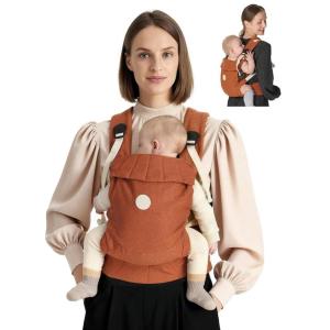 imageGROWNSY Baby Carrier OneClick Release Clasp for Easy to Wear Cozy Wraps Carrier Newborn to Toddler with Head Support744lbs Ergonomic ampamp Lightweight for Infant to Toddler BlackSepia