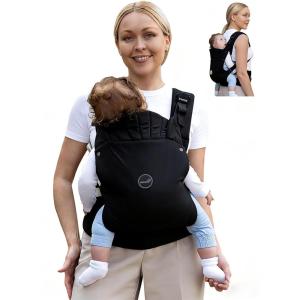 imageGROWNSY Baby Carrier OneClick Release Clasp for Easy to Wear Cozy Wraps Carrier Newborn to Toddler with Head Support744lbs Ergonomic ampamp Lightweight for Infant to Toddler BlackBlack