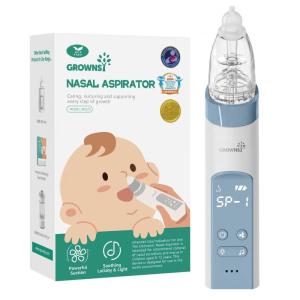 image:imageGROWNSY Electric Nasal Aspirator for Pet WhisperQuiet Nose amp Ear Suction for Dogs Cats Puppies amp Kittens Adjustable Suction FoodGrade Silicone Relieve Congestion Clear Milk Clean EarsBlue