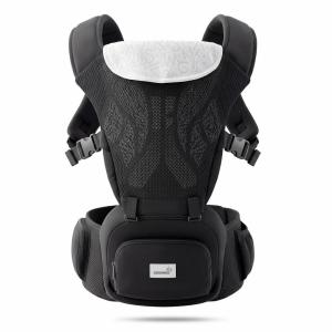 image:imageGrownsy Flyknit Baby Carrier Breathable Mesh amp Detachable Baby Carrier with Hipseat for 750lbs SafetyCertified Plus Size Friendly Black