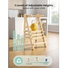 image:imageGrownsy Foldable Step Stool Toddler Tower Toddler Kitchen Stool Helper Collapsible Kids Standing Tower with 3 Adjustable Heights for Kitchen Bathroom Sink Counter WhiteNatural
